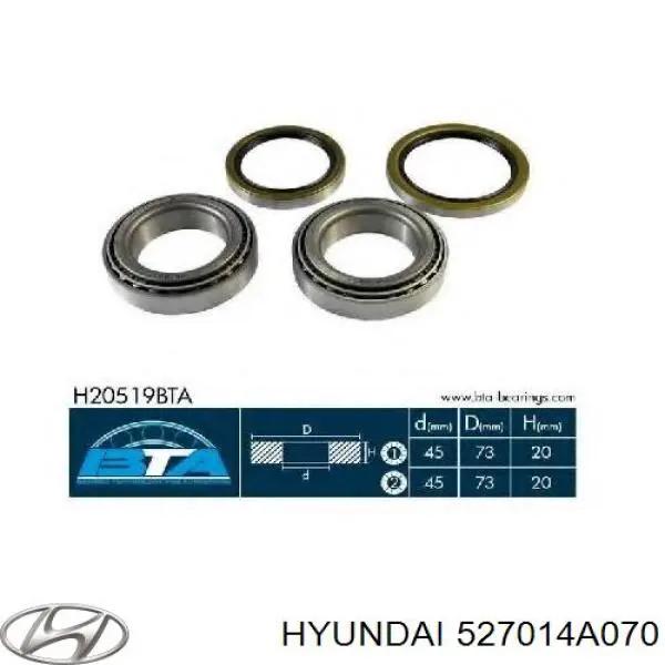 Подшипники задней ступицы Hyundai/Kia 527014A070 цена, от 34.83 USD