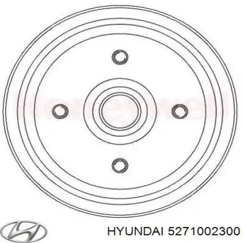 Барабан тормозной задний Hyundai/Kia 5271002300 цена, от 30.41 USD