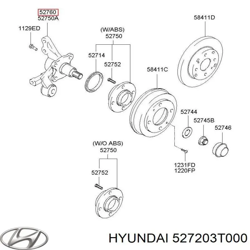 Цапфа (поворотный кулак) задний правый на Hyundai Genesis BH