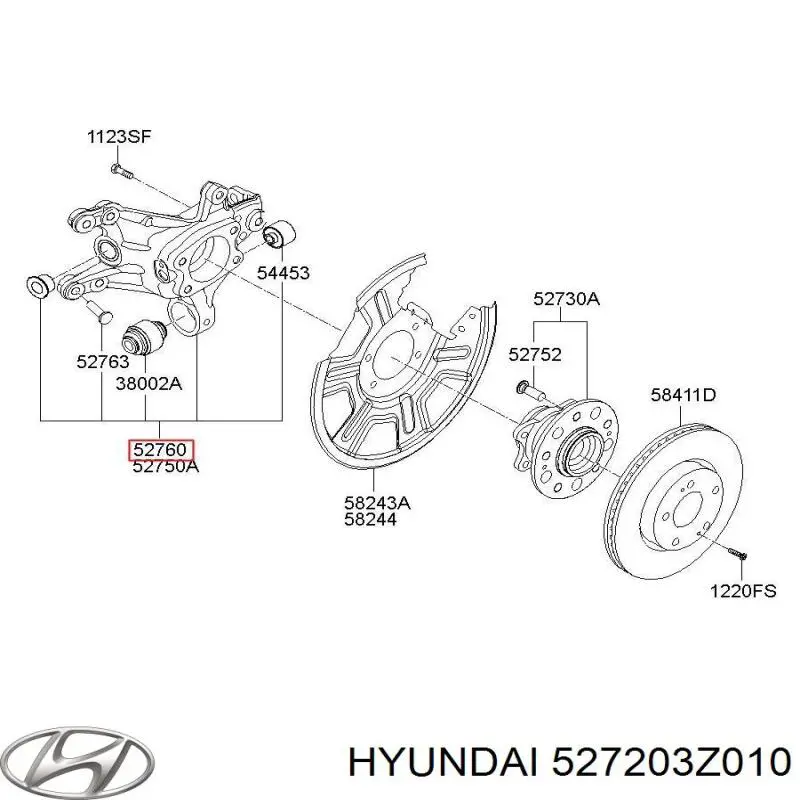 Цапфа поворотная правая Hyundai/Kia 527203Z010 цена, от 127.12 USD