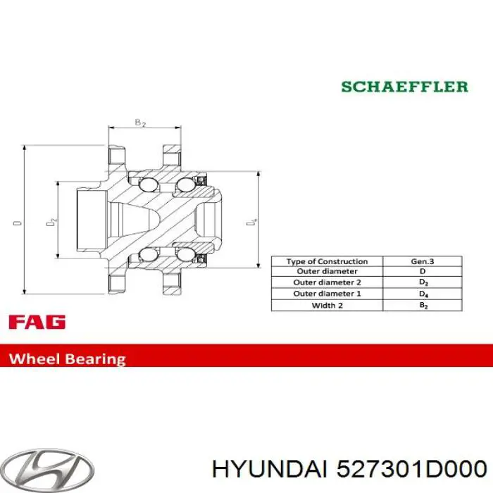 Ступицы задних колес Hyundai/Kia 527301D000 цена, от 28.25 USD