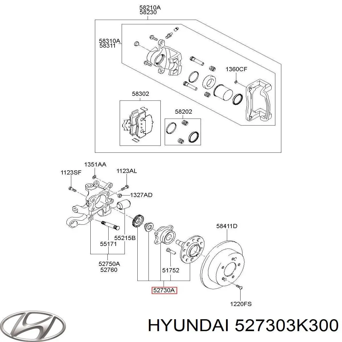 527303K300 Hyundai/Kia Ступица задняя