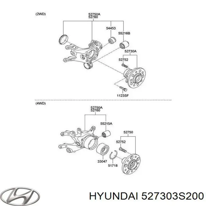 Купить 527303S200 Hyundai/Kia Задняя шпиндель