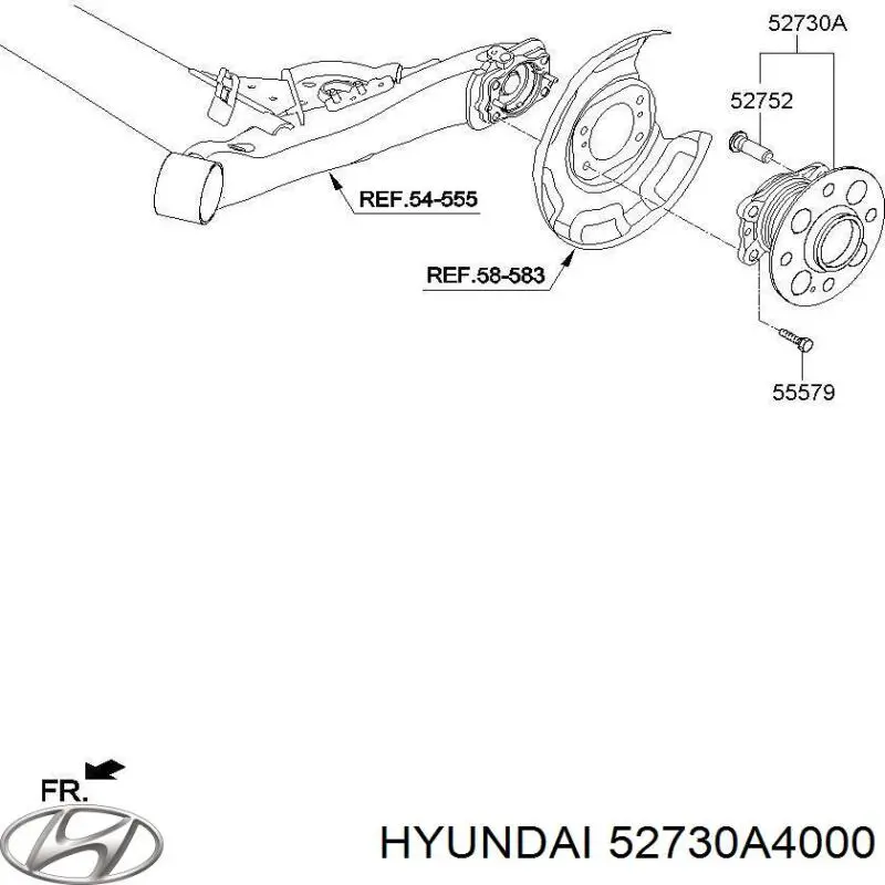 Купить 52730A4000 Hyundai/Kia Задняя шпиндель
