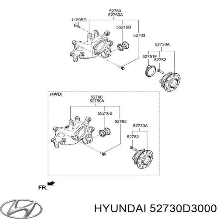 Задняя ступица 52730D3000 Hyundai/Kia