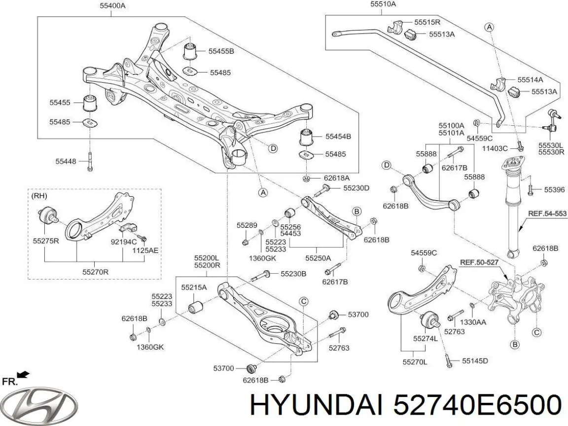 Внутренний сайлентблок заднего поперечного рычага Hyundai/Kia 52740E6500 цена, от 8.76 USD