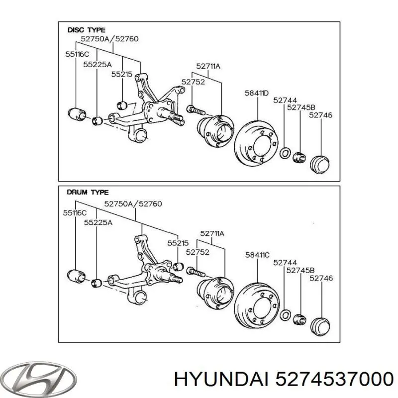 Гайка задней ступицы 5274537000 Hyundai/Kia