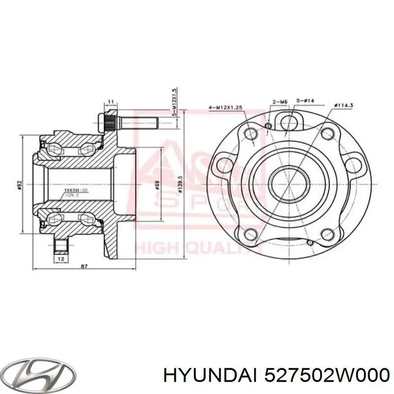 Задняя ступица 527502W000 Hyundai/Kia