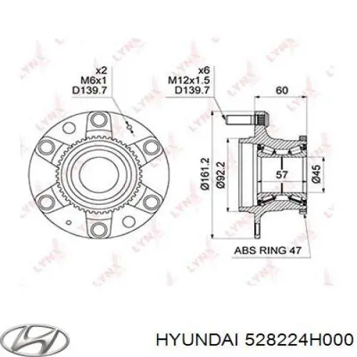 528224H000 Hyundai/Kia Кольцо стопорное подшипника задней полуоси