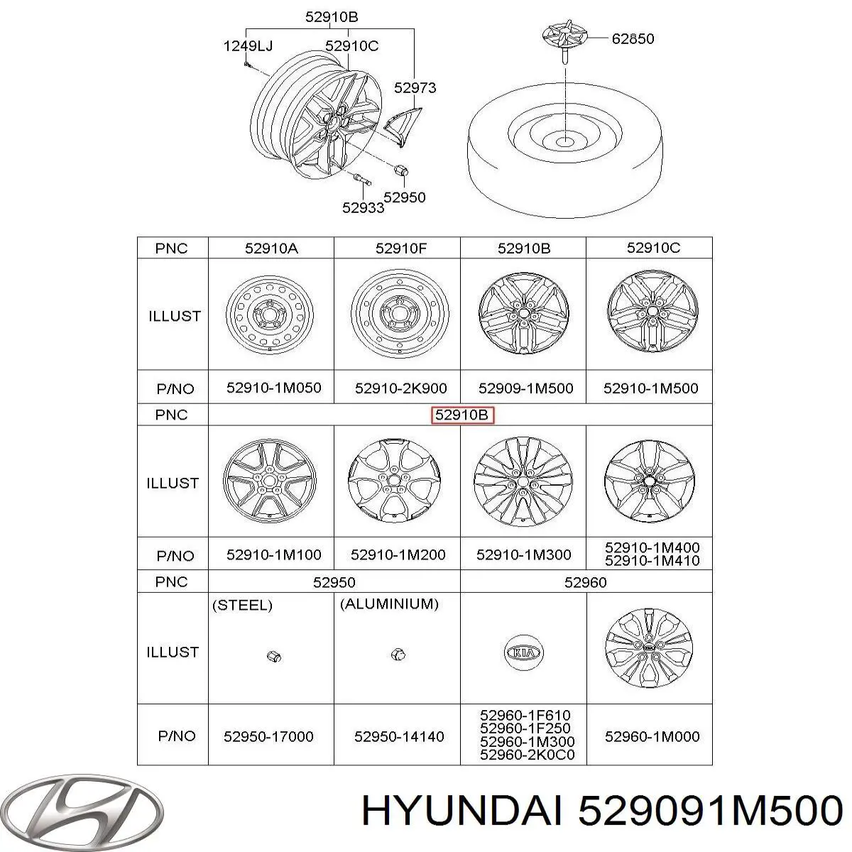 Диски колесные 529091M500 Hyundai/Kia