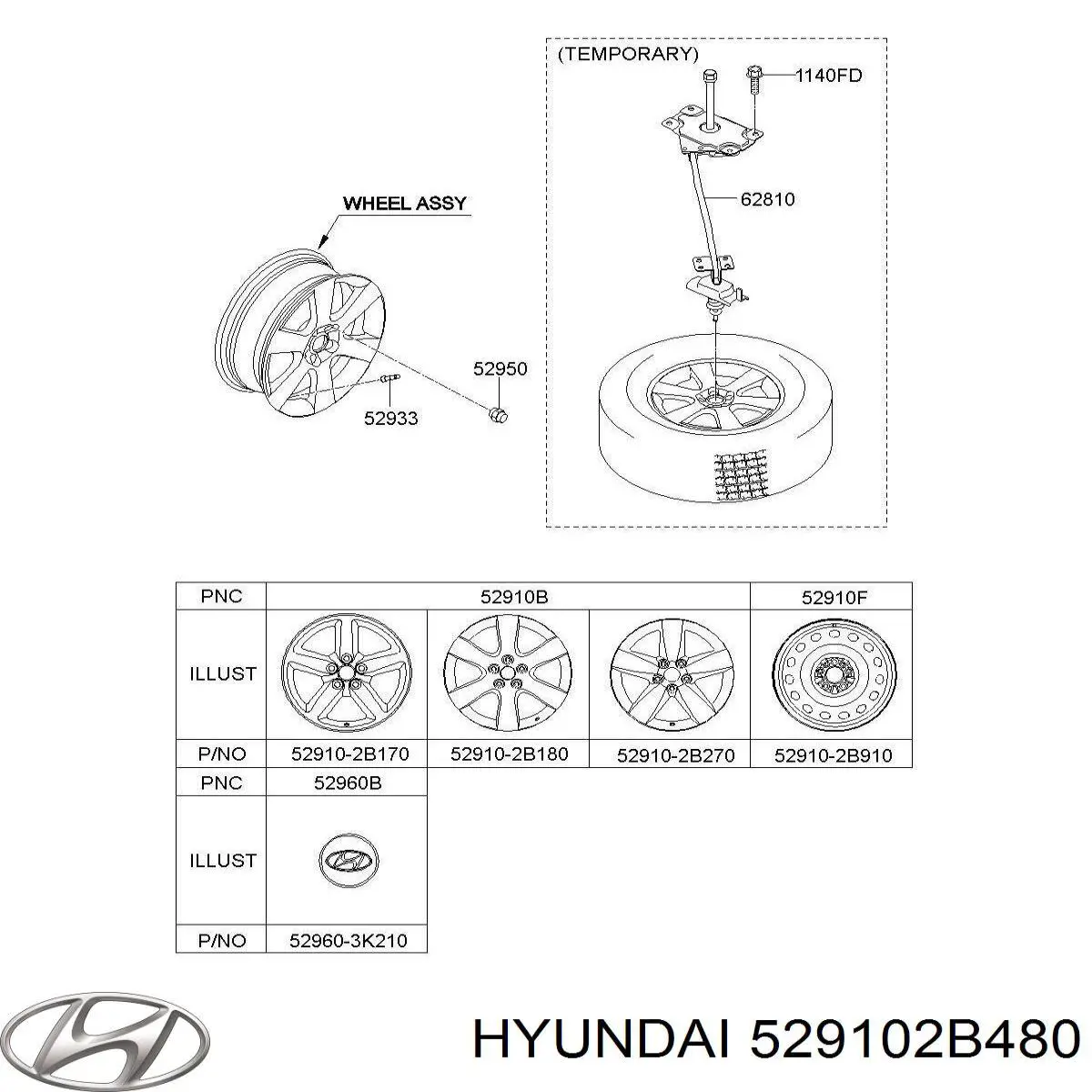 529102B480 Hyundai/Kia Оригинальные диски