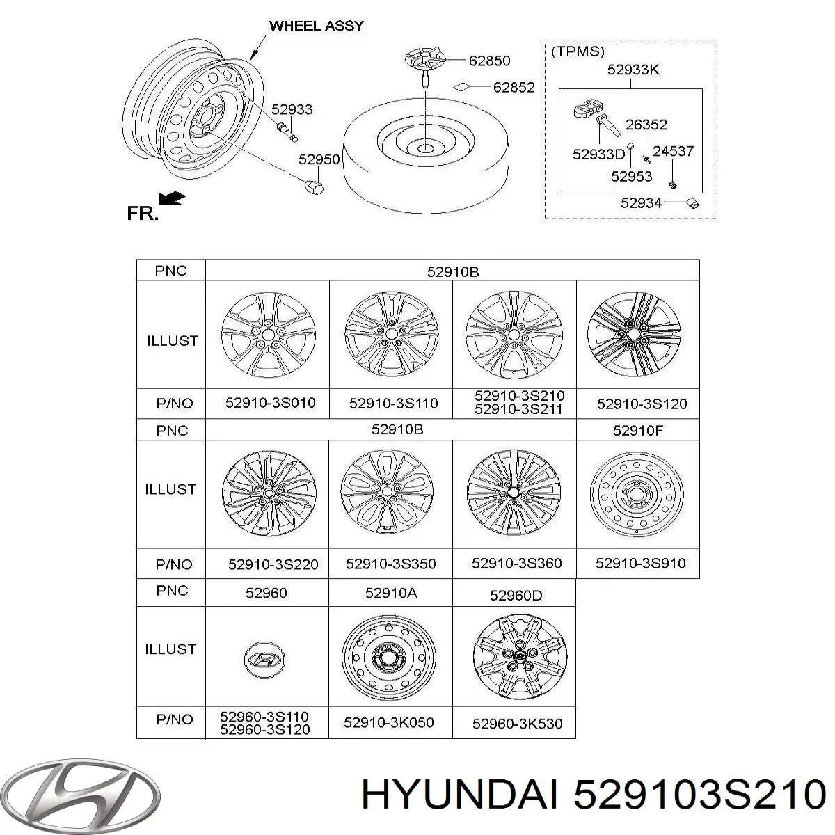 529103S210 Hyundai/Kia discos de roda de aleação ligeira (de aleação ligeira, de titânio)