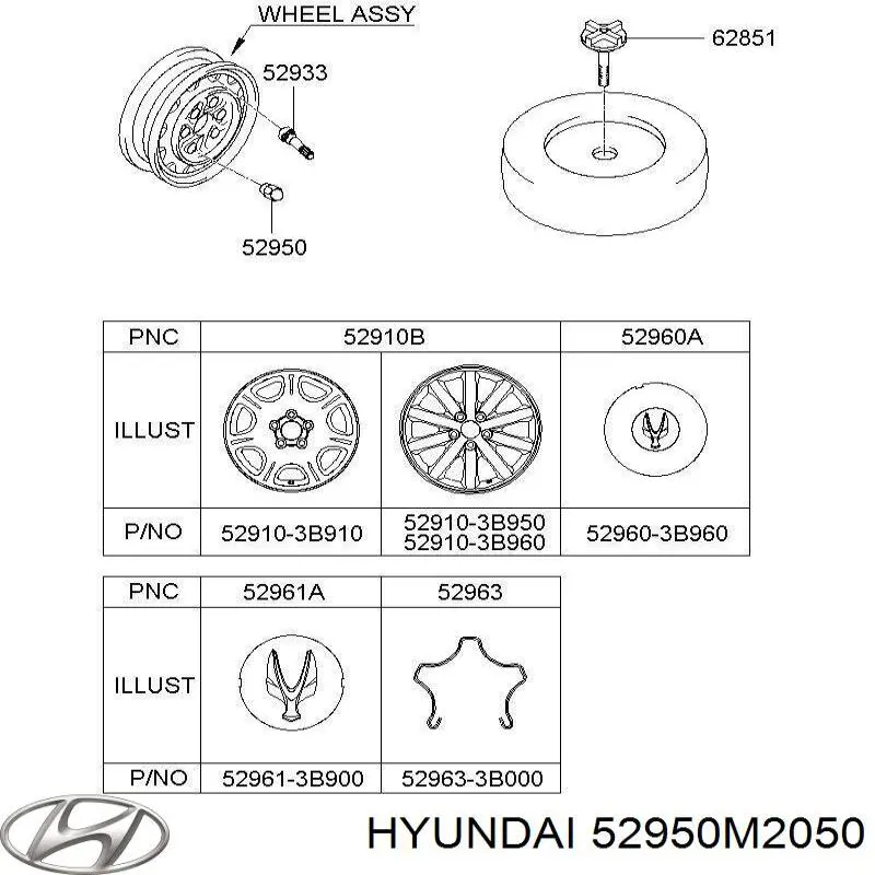Купить 52950M2050 Hyundai/Kia Гайки колесные