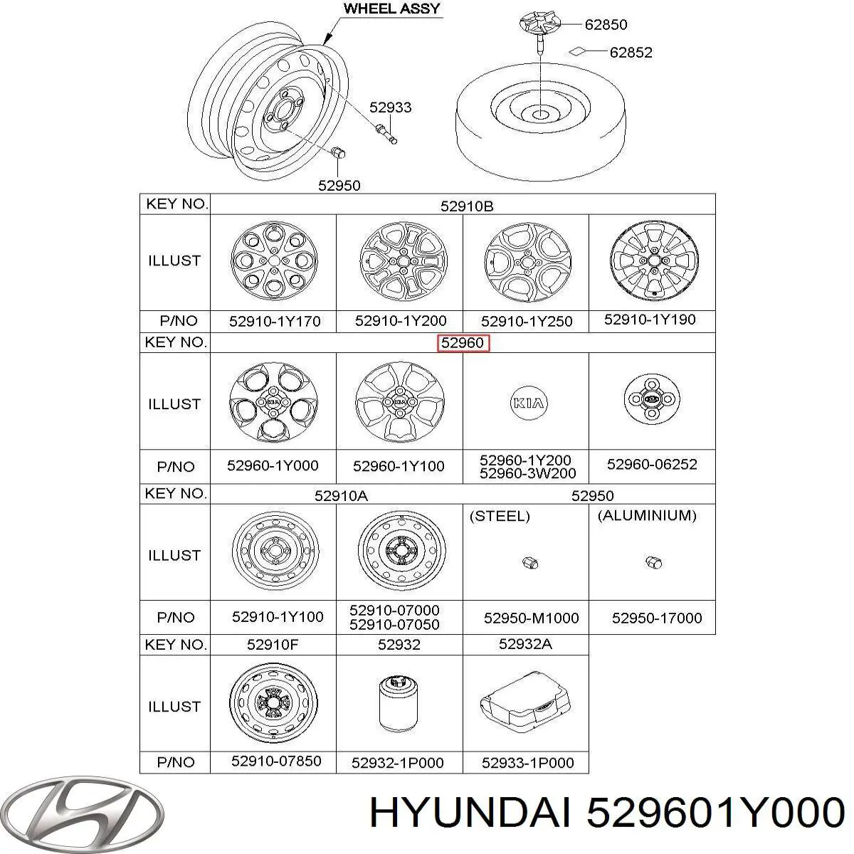 529601Y000 Hyundai/Kia Колпаки на диски