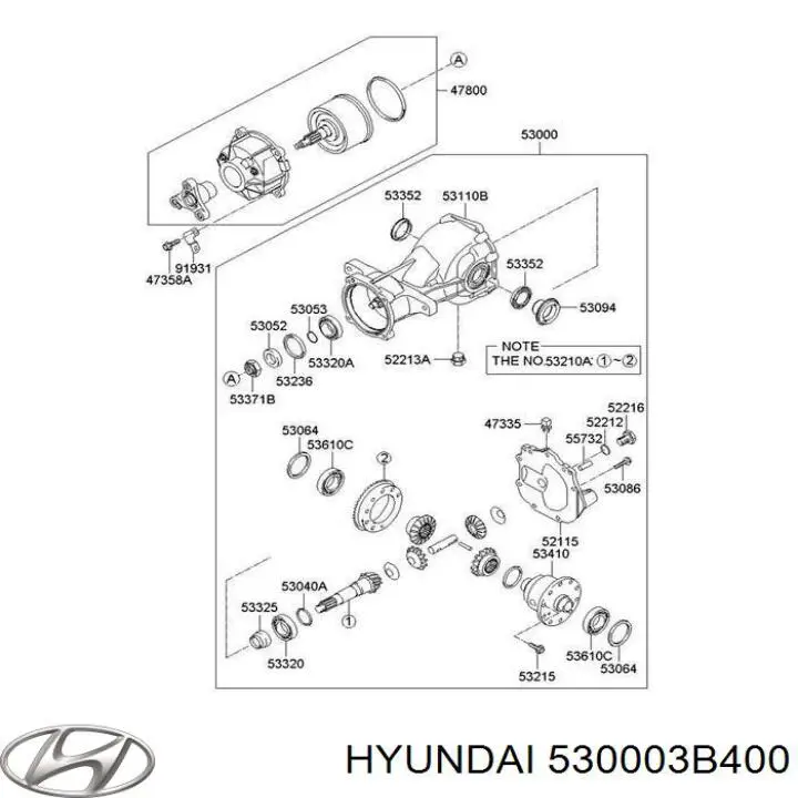 530003B400 Hyundai/Kia редуктор заднего моста