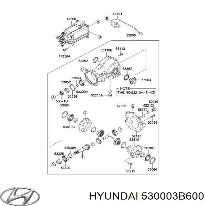 530003B600 Hyundai/Kia redutor do eixo traseiro