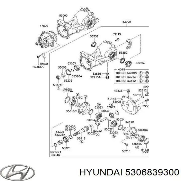 5306839300 Hyundai/Kia сальник редуктора заднего моста