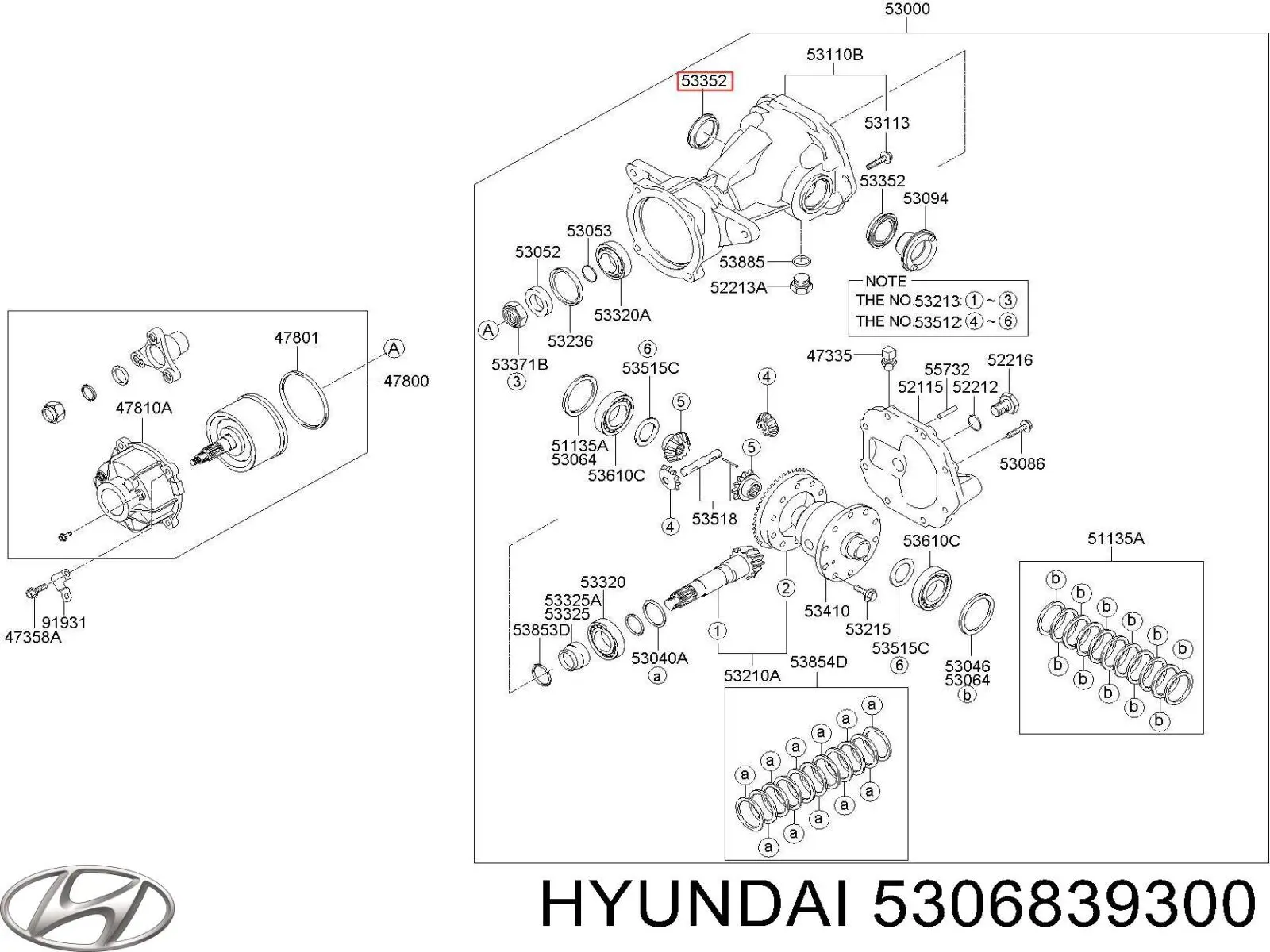 Сальник редуктора заднего моста 5306839300 Hyundai/Kia