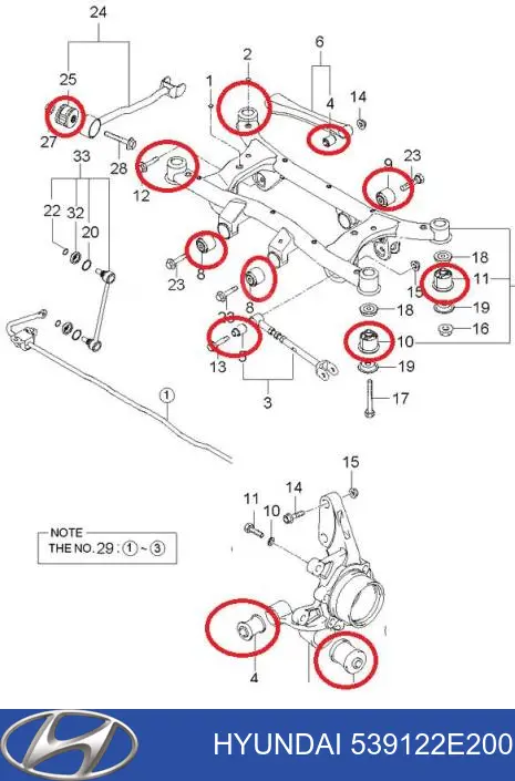 Сайлентблок подрамника задний Hyundai/Kia 539122E200