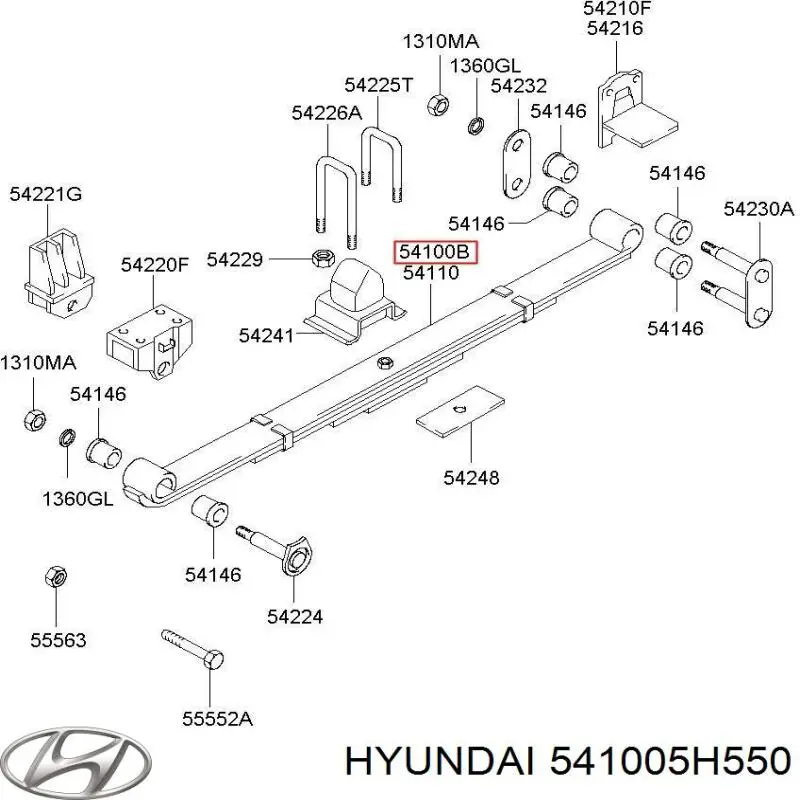541005H550 Hyundai/Kia рессора передняя