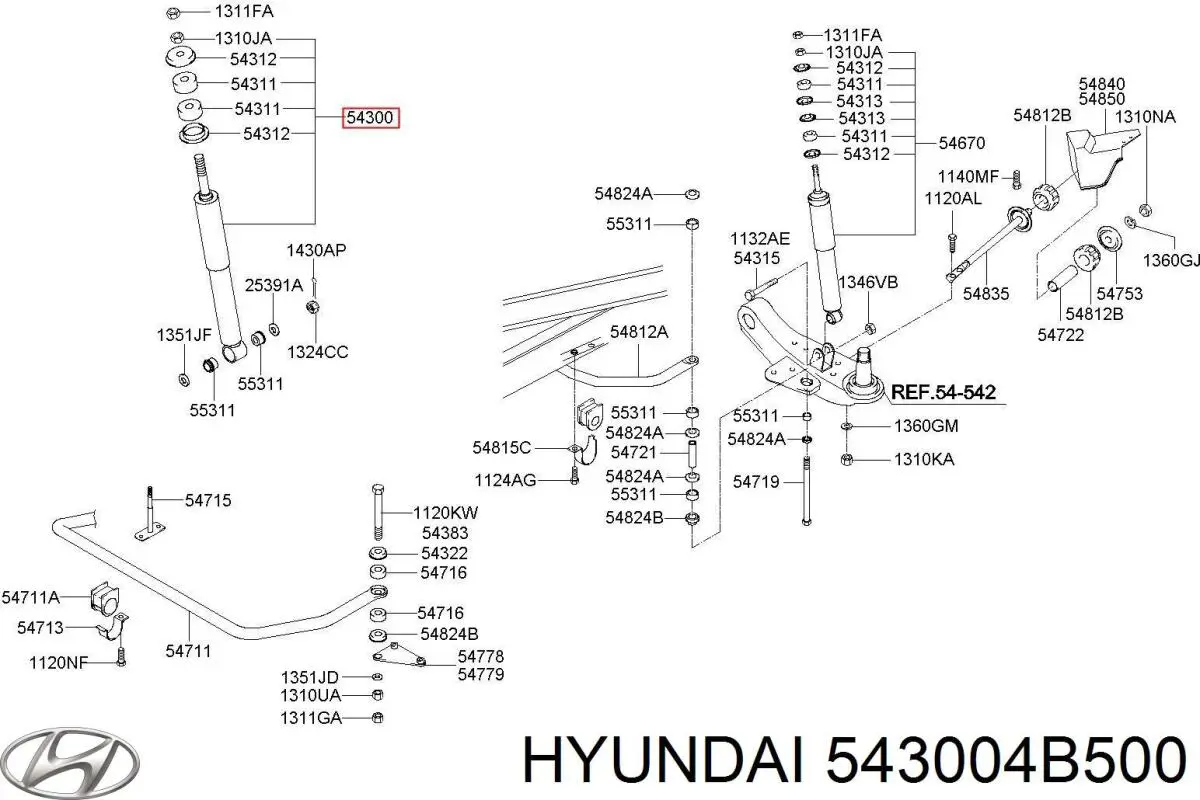 54300-4B500 Hyundai/Kia амортизатор передний