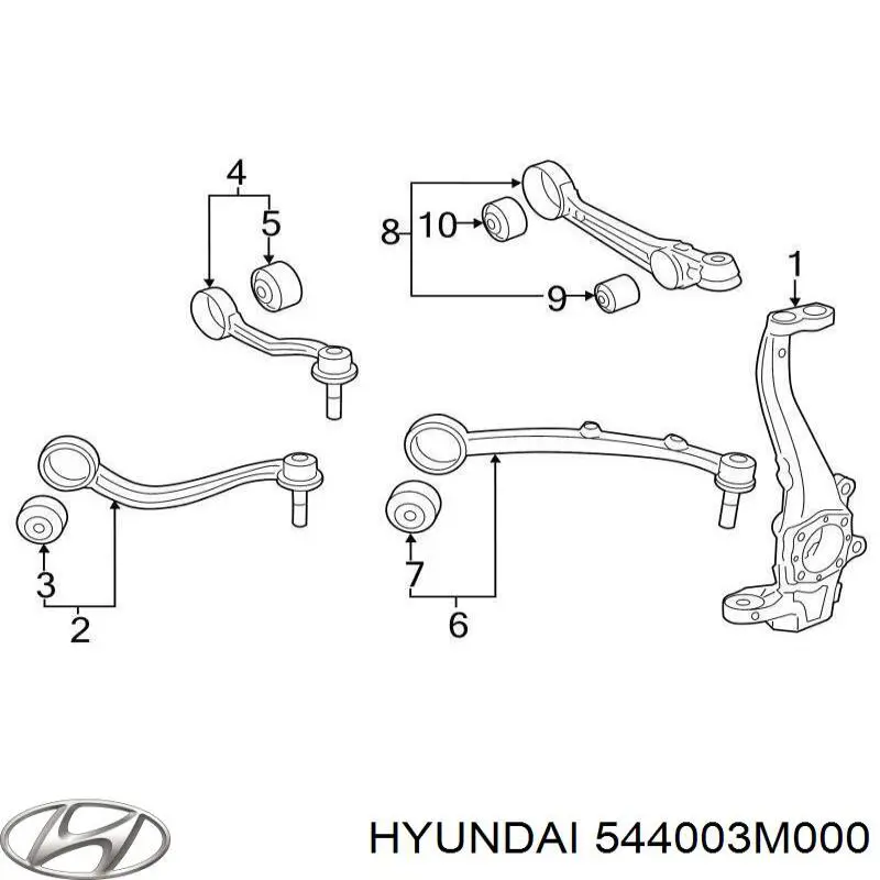 Рычаг передней подвески верхний левый Hyundai/Kia 544003M000 цена, от 43.64 USD