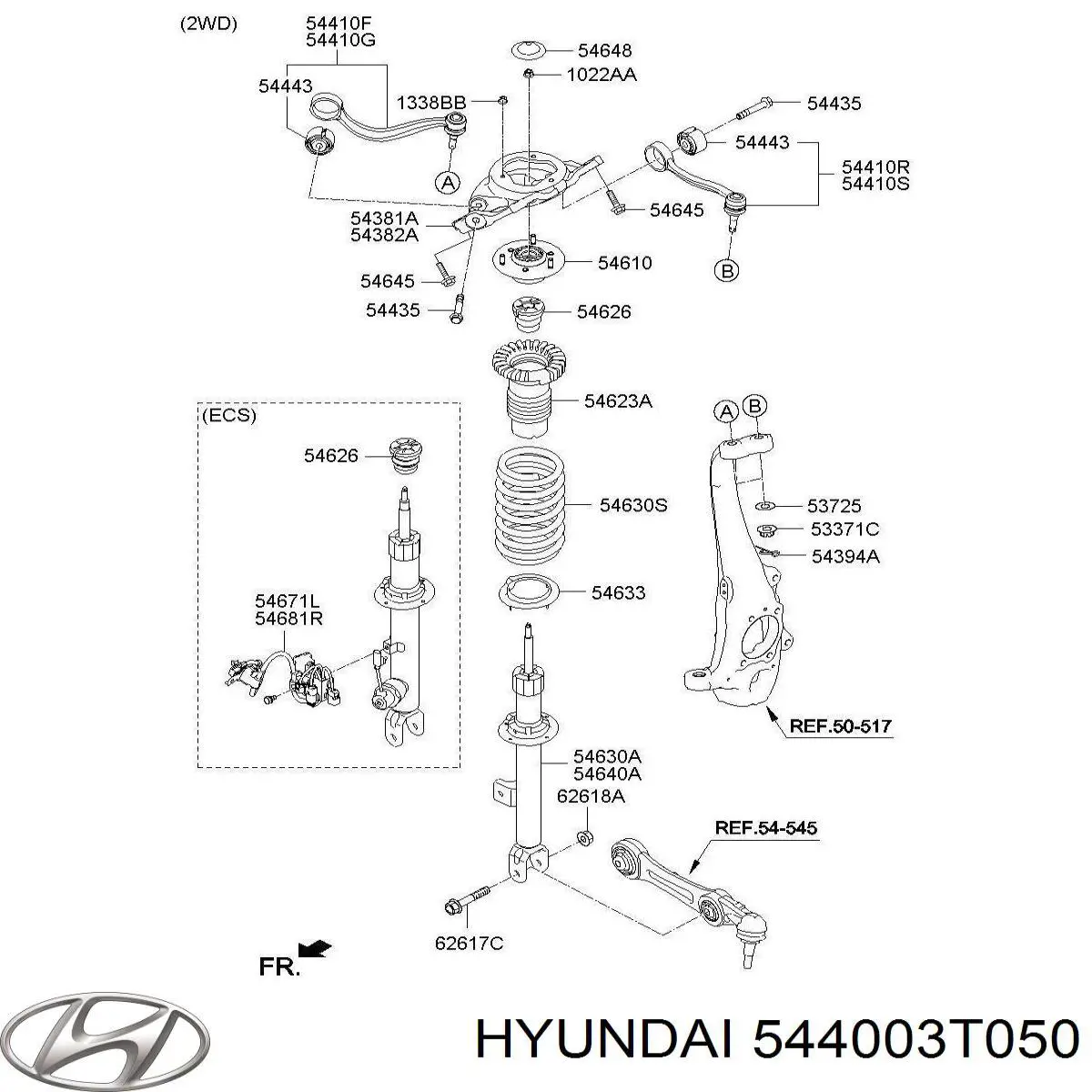  Hyundai/Kia 544003T050 цена, от 70.40 USD