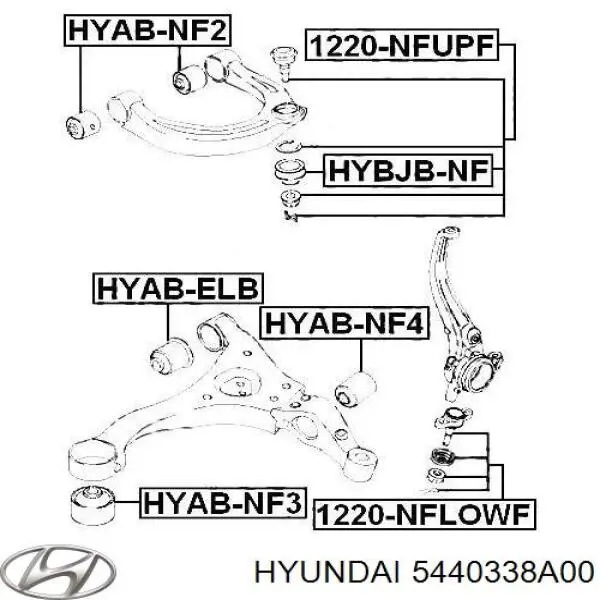 Верхняя шаровая опора Hyundai/Kia 5440338A00 цена, от 9.15 USD