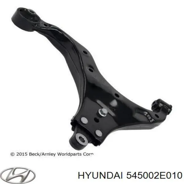 545002E010 Hyundai/Kia braço oscilante inferior esquerdo de suspensão dianteira