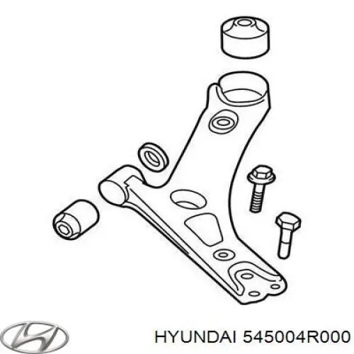 545004R000 Hyundai/Kia braço oscilante inferior direito de suspensão dianteira