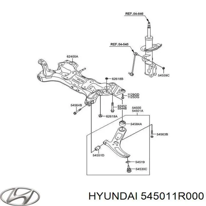 Нижний рычаг 545011R000 Hyundai/Kia