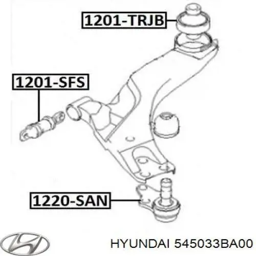 Нижняя шаровая опора Hyundai/Kia 545033BA00