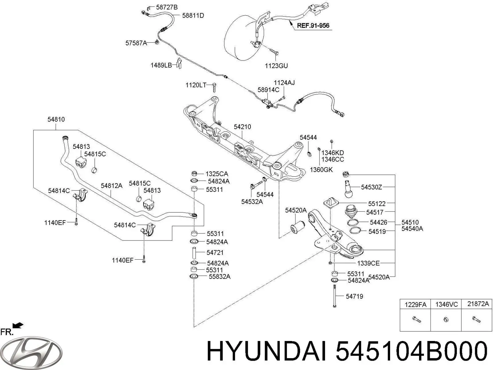 Купить 545104B000 Hyundai/Kia Рычаг передней подвески левый