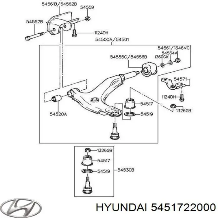 5451722000 Hyundai/Kia пыльник опоры шаровой нижней
