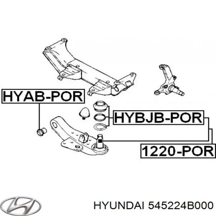 Купить 545224B000 Hyundai/Kia Сайлентблок нижний передней подвески
