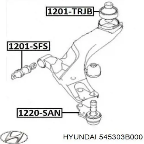 Купить 545303B000 Hyundai/Kia Нижняя шаровая опора