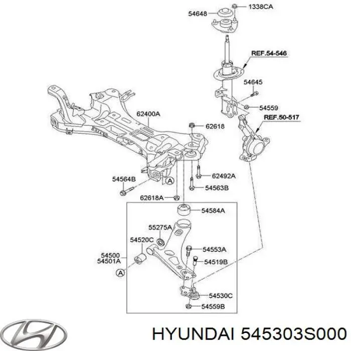 Нижняя шаровая опора Hyundai/Kia 545303S000