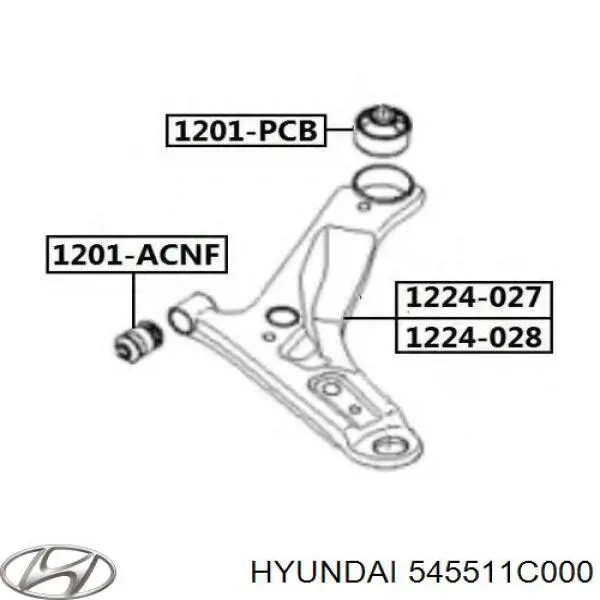 Купить 545511C000 Hyundai/Kia Сайлентблок нижний передней подвески
