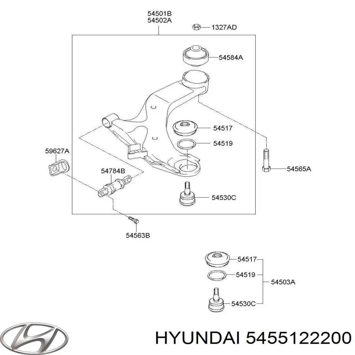 5455122200 Hyundai/Kia Сайлентблок нижнего переднего рычага