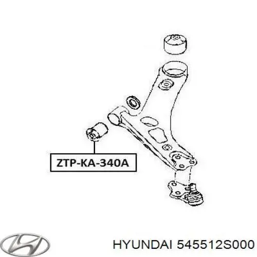 Сайлентблок передней подвески Hyundai/Kia 545512S000 цена, от 10.16 USD