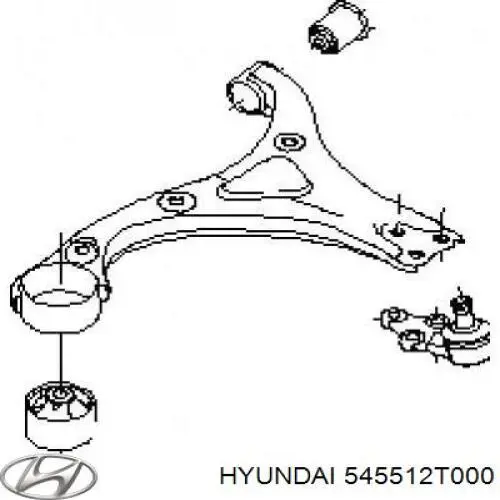 Сайлентблок переднего нижнего рычага Hyundai/Kia 545512T000