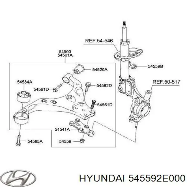 Гайка штока амортизатора переднего Hyundai/Kia 545592E000 цена, от 2.43 USD