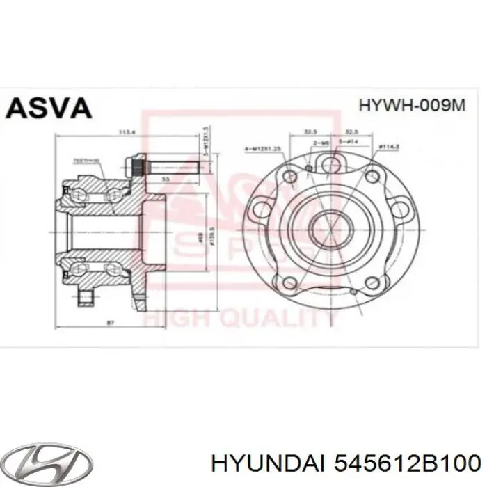 Купить 545612B100 Hyundai/Kia Болт ступицы