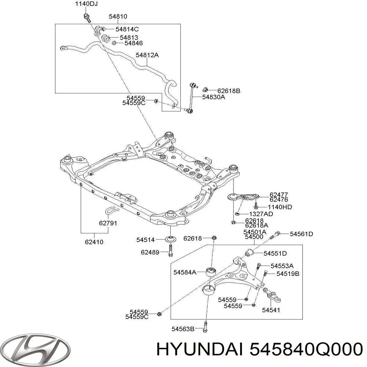 Купить 545840Q000 Hyundai/Kia Сайлентблок нижний передней подвески