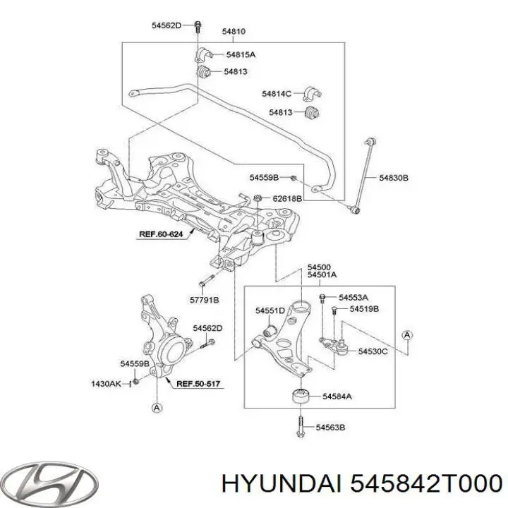 Сайлентблок переднего рычага 545842T000 Hyundai/Kia