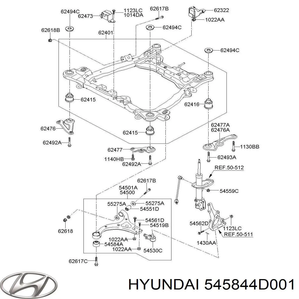 Сайлентблок передней подвески Hyundai/Kia 545844D001 цена, от 7.17 USD