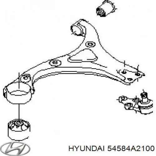 Сайлентблок передней подвески Hyundai/Kia 54584A2100 цена, от 10.47 USD