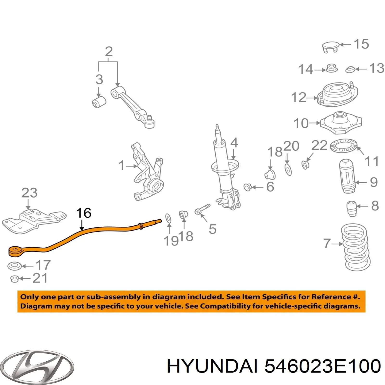 Отбойник амортизатора переднего Hyundai/Kia 546023E100