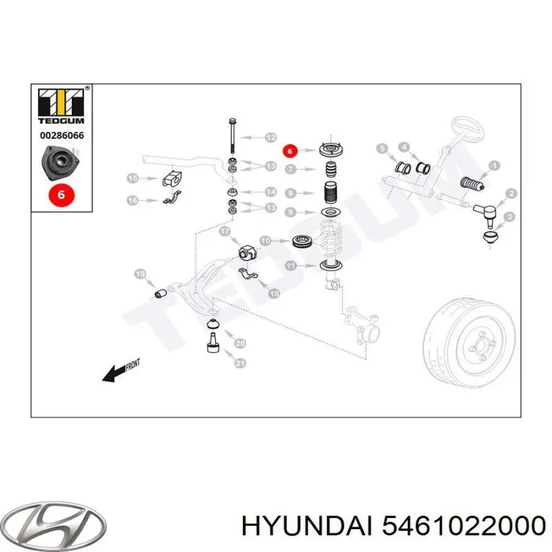 Опора переднего амортизатора 5461022000 Hyundai/Kia