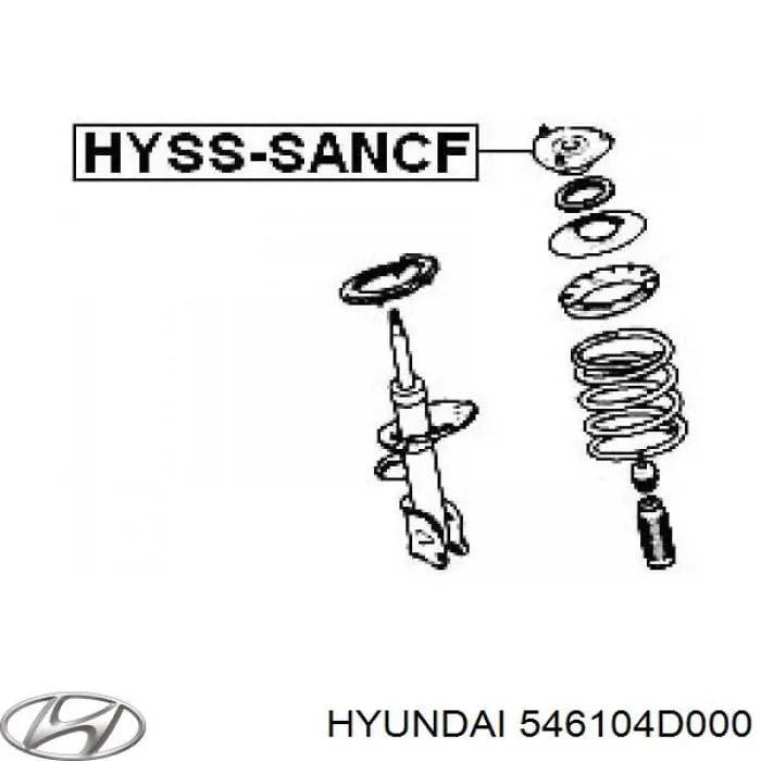 Опора стойки амортизатора переднего Hyundai/Kia 546104D000 цена, от 19.58 USD